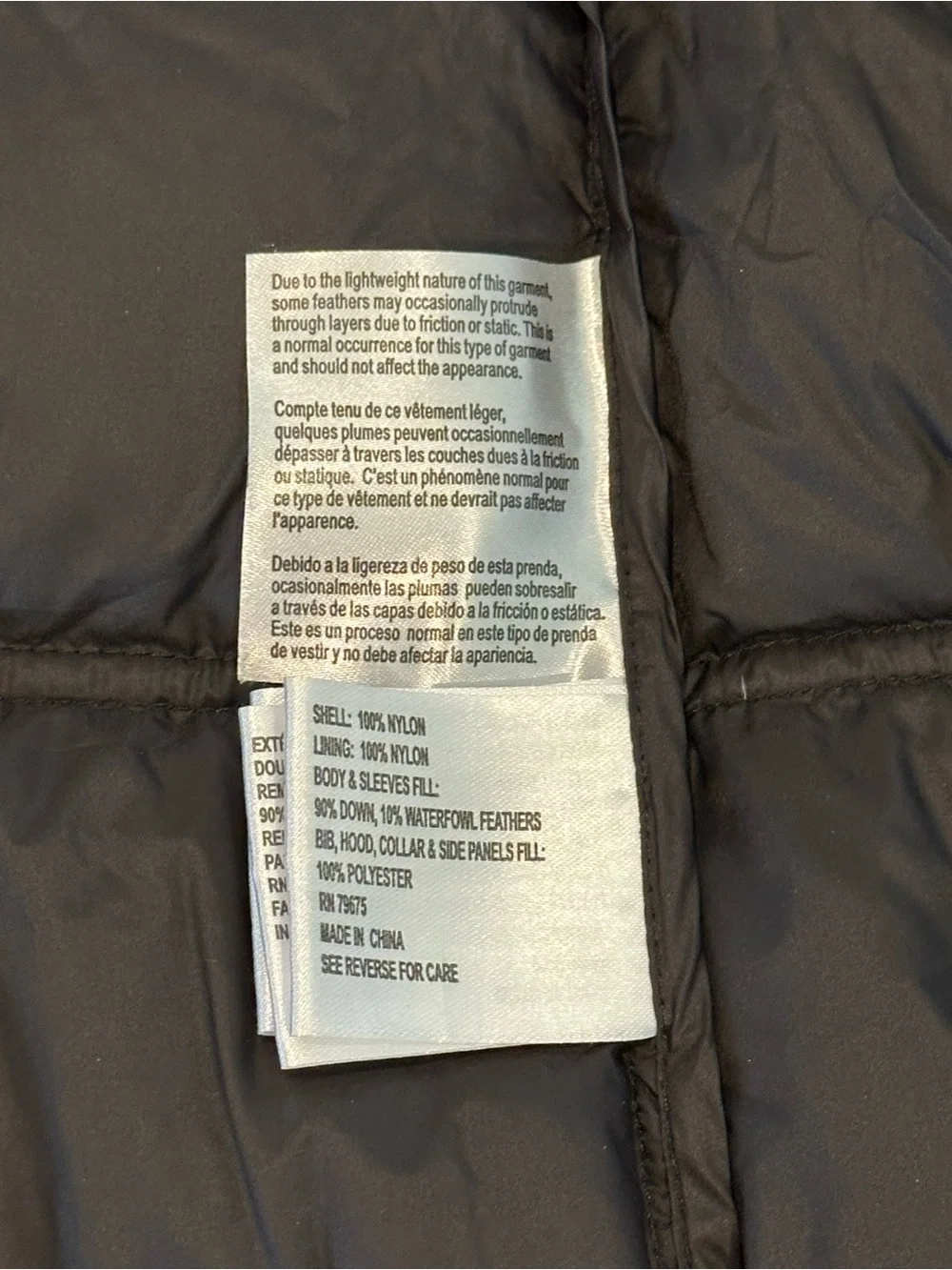 Michael Kors Packable Quilted Nylon Puffer Coat - Black Size M